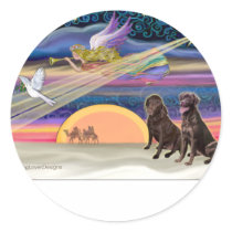 Christmas Star - Labradors (two Chocolate) stickers