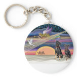 Christmas Star - Miniature Pinschers (two) Keychains