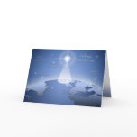Christmas star over the globe greeting cards