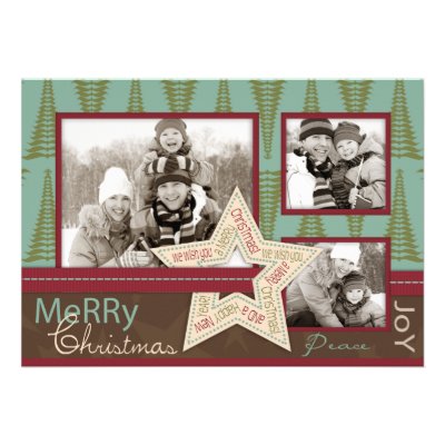 Christmas Star Photo Card Personalized Announcement