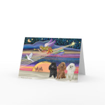 Christmas Star - Poodles (three Toy) - cards by dogartchristmasgifts Christmas Star - Poodles (three Toy) - cards