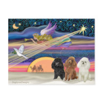 Christmas Star - Poodles (three Toy) - postcards by dogartchristmasgifts Christmas Star - Poodles (three Toy) - postcards