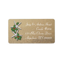 Christmas Starfish Beach Sand Return Address Label labels