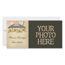 Christmas Stars Angel Photo Greeting Card