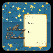 Christmas Stars gift tag stickers