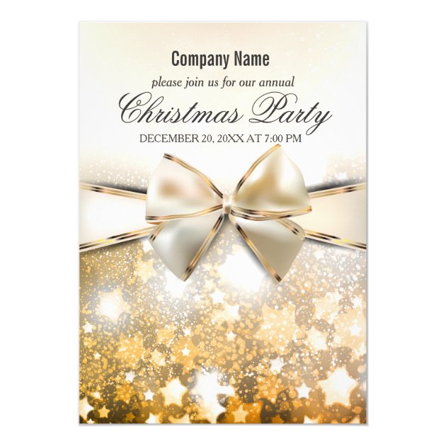 Christmas Stars Sparkle Corporate Party Invitation (front side)