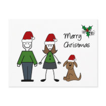 Christmas Stick Figures postcards