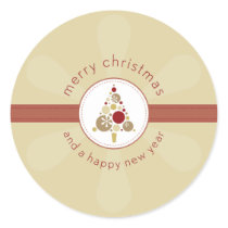 CHRISTMAS STICKER :: modern spotty tree 4
