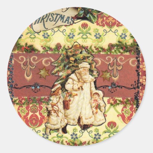 christmas stickers large 3" Zazzle