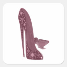 Christmas Stiletto High Heel Shoes Art Square Stickers