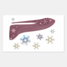 Christmas Stiletto Shoes and Snowflakes Art Stickers