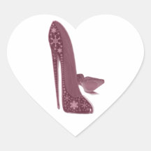 Christmas Stiletto Shoes Art Heart Stickers