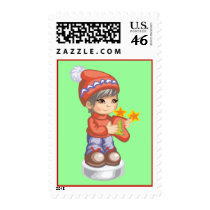 Christmas Stocking Boy Stamp