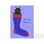 Christmas Stocking Cat, Meowy Christmas Cards cards