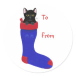Christmas Stocking Cat, To, From stickers Christmas Stocking Cat, To, From stickers