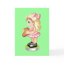 Christmas Stocking Girl cards