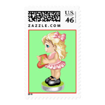 Christmas Stocking Girl Stamp stamps
