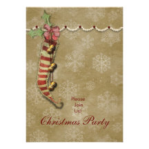 Christmas stocking Old fashion invitation