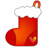 Christmas Stocking with Heart Photo Cut Outs