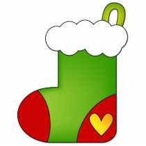 Christmas Stocking with Heart Photo Cut Outs
