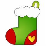 Christmas Stocking with Heart Photo Cut Outs