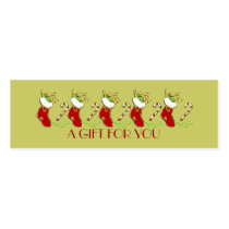 Christmas Stockings Holiday Gift Tag business cards by whupsadaisy Christmas Stockings Holiday Gift Tag business cards
