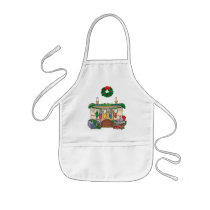 Christmas Stockings Over The Fireplace aprons by bonfirechristmas Christmas Stockings Over The Fireplace aprons