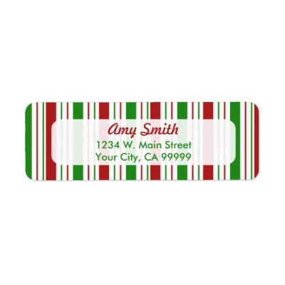 Christmas Stripes Address Labels