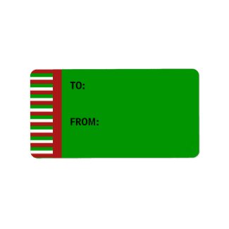 Christmas Stripes green Gift Tag label