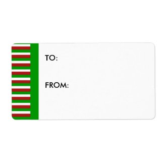 Christmas Stripes green large Gift Tag label