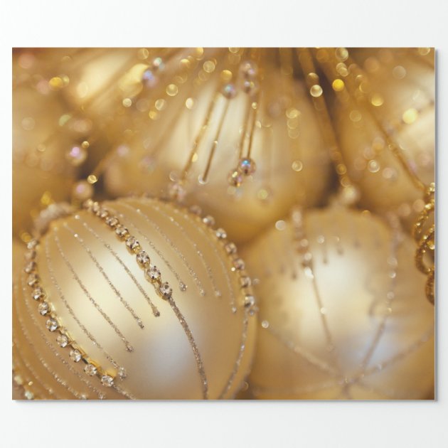 Christmas Stylish Shiny Gold Ornaments Texture Wrapping Paper