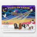 Christmas Sunrise - Cavalier Kings Charles (five) mousepads