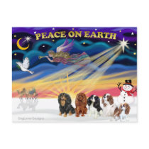 Christmas Sunrise - Cavalier Kings Charles (five) postcards