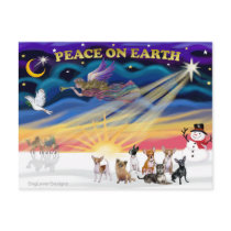 Christmas Sunrise - Chihuahuas (seven) postcards by dogartchristmasgifts Christmas Sunrise - Chihuahuas (seven) postcards