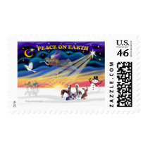 Christmas Sunrise - Chinese Cresteds (four) Postage Stamp