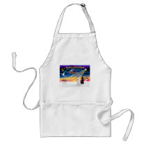 Christmas Sunrise - Poodles (2 standard) aprons by dogartchristmasgifts Christmas Sunrise - Poodles (2 standard) aprons