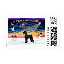 Christmas Sunrise - Schnauzer (Black Giant) Postage Stamp