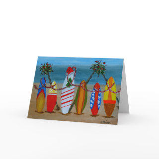 Christmas Surfboards Greeting Card