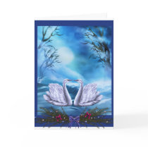 Christmas Swans Greeting Card by sirenscastle Christmas Swans Greeting Card