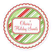 Christmas Sweet Stripes Holiday Stickers