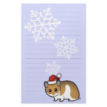 Christmas Syrian Hamster Custom Stationery