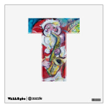 CHRISTMAS T LETTER /SANTA AND SAX, CHRISTMAS PARTY ROOM STICKERS