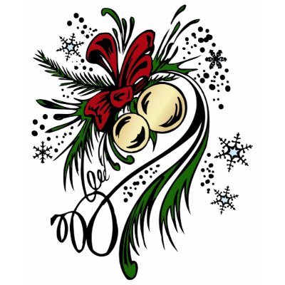 Elegant Christmas floral tattoo design looks great on apparel and gifts!