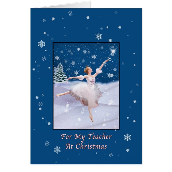 Christmas, Teacher, Snow Queen Ballerina Card