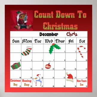 Christmas Ted Countdown To Christmas print