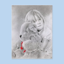 Christmas Teddy Bear Gift Postcard postcards