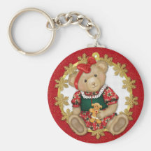 Christmas Teddy Bear - Girl Key Chains