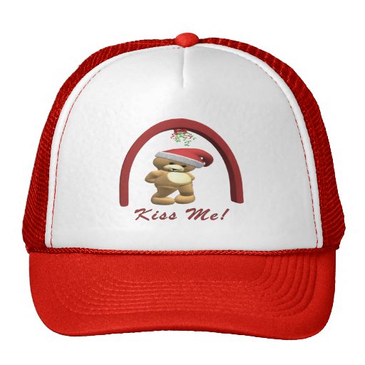 Christmas Teddy Bear Mesh Hat