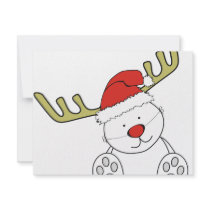 Christmas Teddy Bear Reindeer invitations