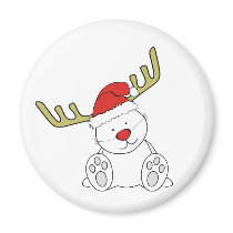 Christmas Teddy Bear Reindeer magnets